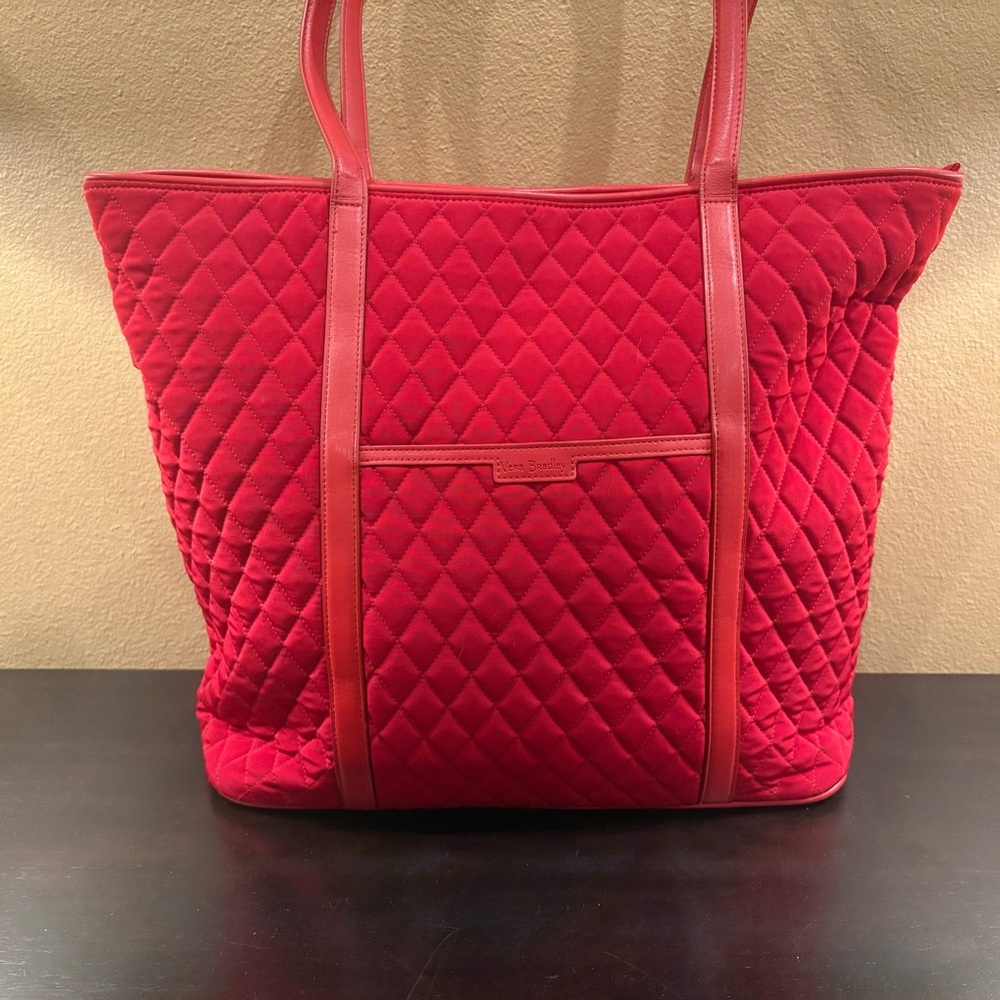 Vera Bradley Tango Red Trimmed Tote